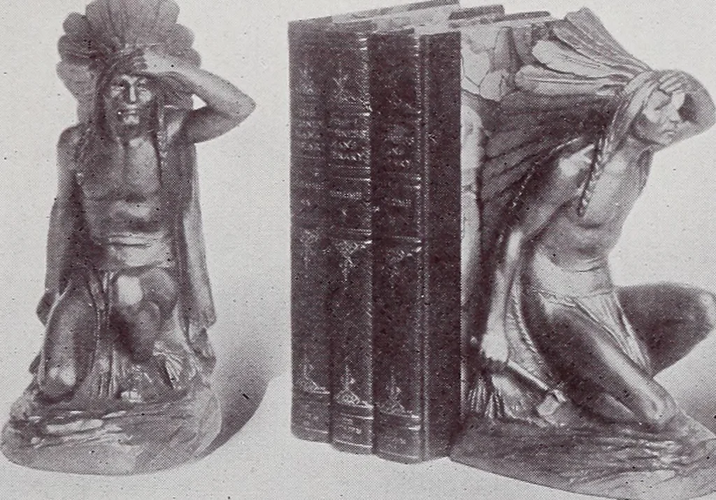 An illustration from Armor bronze : artistic and ideal gifts in book ends, door stops, art objects, table and floor lamps, 1900, leaf 18