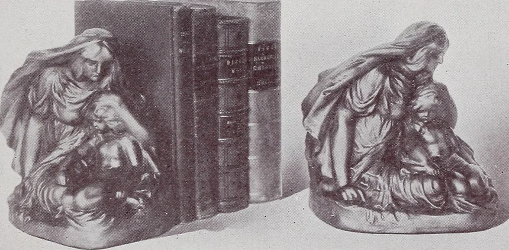 An illustration from Armor bronze : artistic and ideal gifts in book ends, door stops, art objects, table and floor lamps, 1900, leaf 18