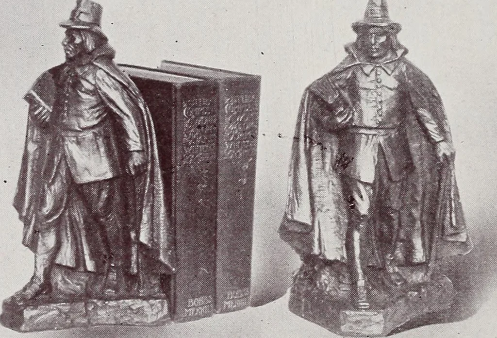 An illustration from Armor bronze : artistic and ideal gifts in book ends, door stops, art objects, table and floor lamps, 1900, leaf 19