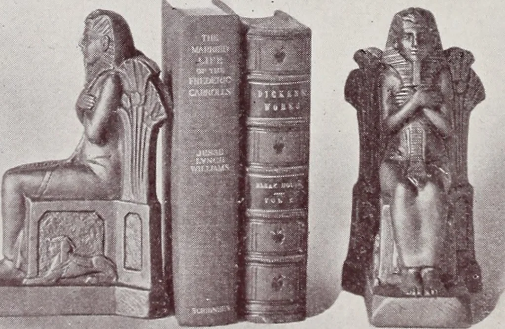 An illustration from Armor bronze : artistic and ideal gifts in book ends, door stops, art objects, table and floor lamps, 1900, leaf 19