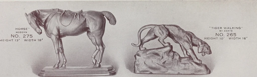 An illustration from Armor bronze : artistic and ideal gifts in book ends, door stops, art objects, table and floor lamps, 1900, leaf 28