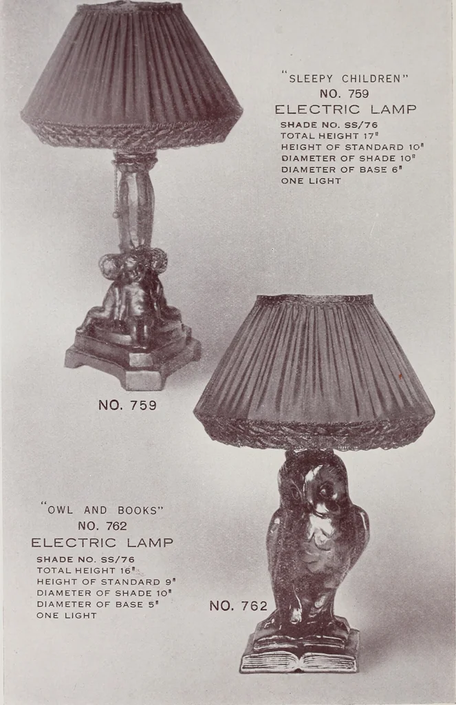 An illustration from Armor bronze : artistic and ideal gifts in book ends, door stops, art objects, table and floor lamps, 1900, leaf 35
