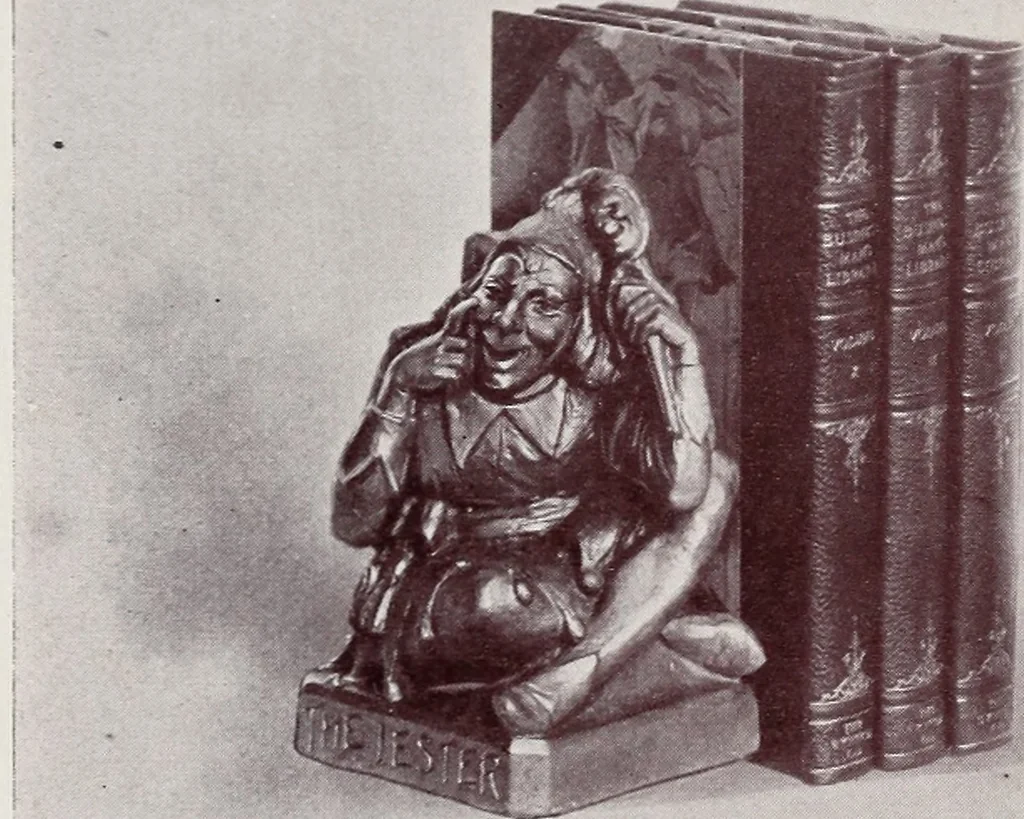 An illustration from Armor bronze : artistic and ideal gifts in book ends, door stops, art objects, table and floor lamps, 1900, leaf 5