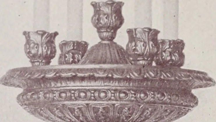 An illustration from Armor bronze : artistic and ideal gifts in book ends, door stops, art objects, table and floor lamps, 1900, leaf 63