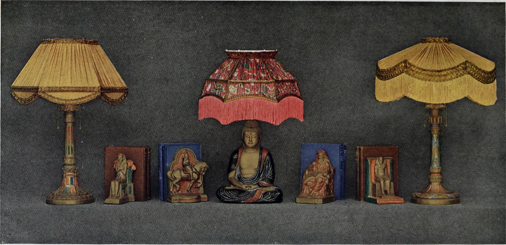 An illustration from Armor bronze : artistic and ideal gifts in book ends, door stops, art objects, table and floor lamps, 1900, leaf 74