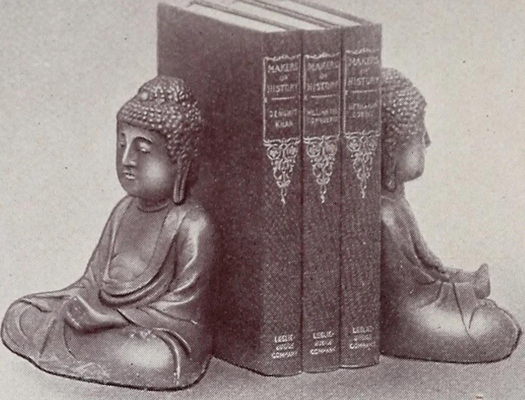 An illustration from Armor bronze : artistic and ideal gifts in book ends, door stops, art objects, table and floor lamps, 1900, leaf 9