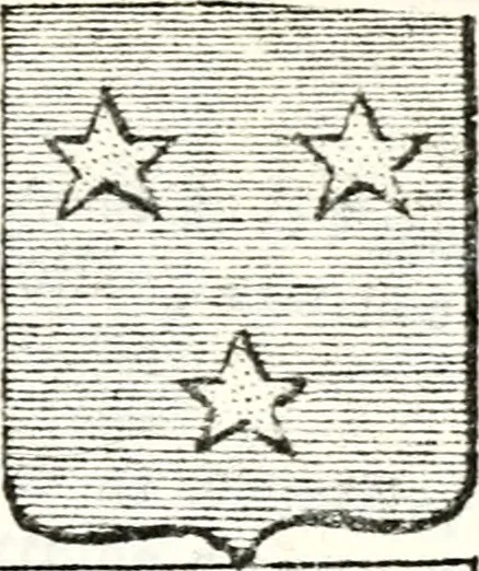An illustration from Armorial des principales maisons et familles du royaume, particulierement des celles de Paris et de l'Isle de France : contenant les armes des princes, seigneurs, grands officiers de la couronne & de la maison du roi, celles des cours souveraines, &c. avec l'explication de tous les blasons, 1757, leaf 198