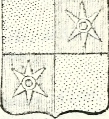 An illustration from Armorial des principales maisons et familles du royaume, particulierement des celles de Paris et de l'Isle de France : contenant les armes des princes, seigneurs, grands officiers de la couronne & de la maison du roi, celles des cours souveraines, &c. avec l'explication de tous les blasons, 1757, leaf 230