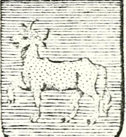 An illustration from Armorial des principales maisons et familles du royaume, particulierement des celles de Paris et de l'Isle de France : contenant les armes des princes, seigneurs, grands officiers de la couronne & de la maison du roi, celles des cours souveraines, &c. avec l'explication de tous les blasons, 1757, leaf 246