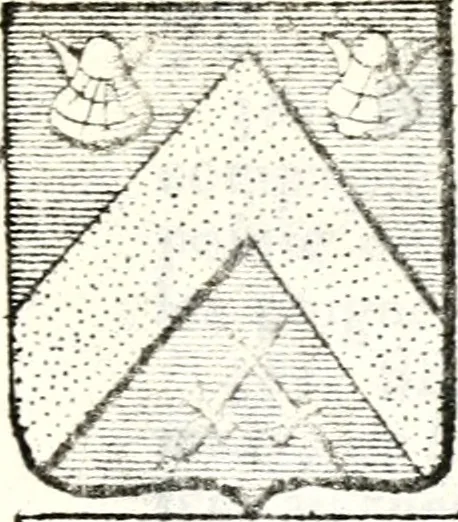 An illustration from Armorial des principales maisons et familles du royaume, particulierement des celles de Paris et de l'Isle de France : contenant les armes des princes, seigneurs, grands officiers de la couronne & de la maison du roi, celles des cours souveraines, &c. avec l'explication de tous les blasons, 1757, leaf 278