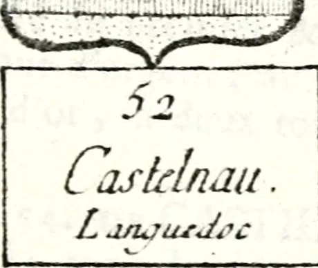 An illustration from Armorial des principales maisons et familles du royaume, particulierement des celles de Paris et de l'Isle de France : contenant les armes des princes, seigneurs, grands officiers de la couronne & de la maison du roi, celles des cours souveraines, &c. avec l'explication de tous les blasons, 1757, leaf 322