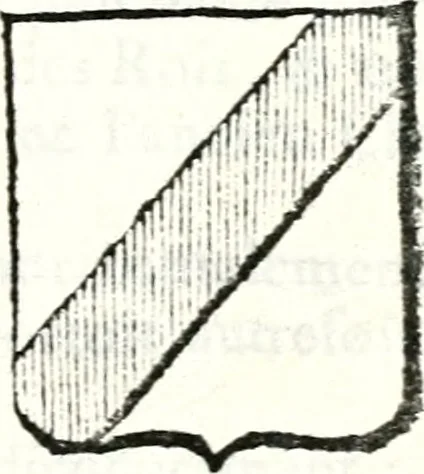 An illustration from Armorial des principales maisons et familles du royaume, particulierement des celles de Paris et de l'Isle de France : contenant les armes des princes, seigneurs, grands officiers de la couronne & de la maison du roi, celles des cours souveraines, &c. avec l'explication de tous les blasons, 1757, leaf 34