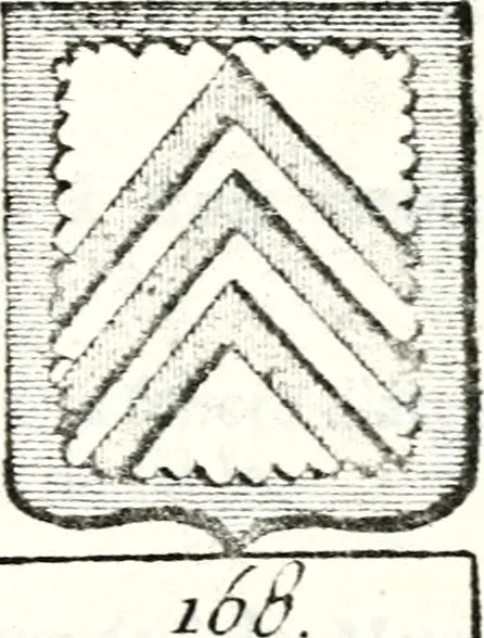 An illustration from Armorial des principales maisons et familles du royaume, particulierement des celles de Paris et de l'Isle de France : contenant les armes des princes, seigneurs, grands officiers de la couronne & de la maison du roi, celles des cours souveraines, &c. avec l'explication de tous les blasons, 1757, leaf 374
