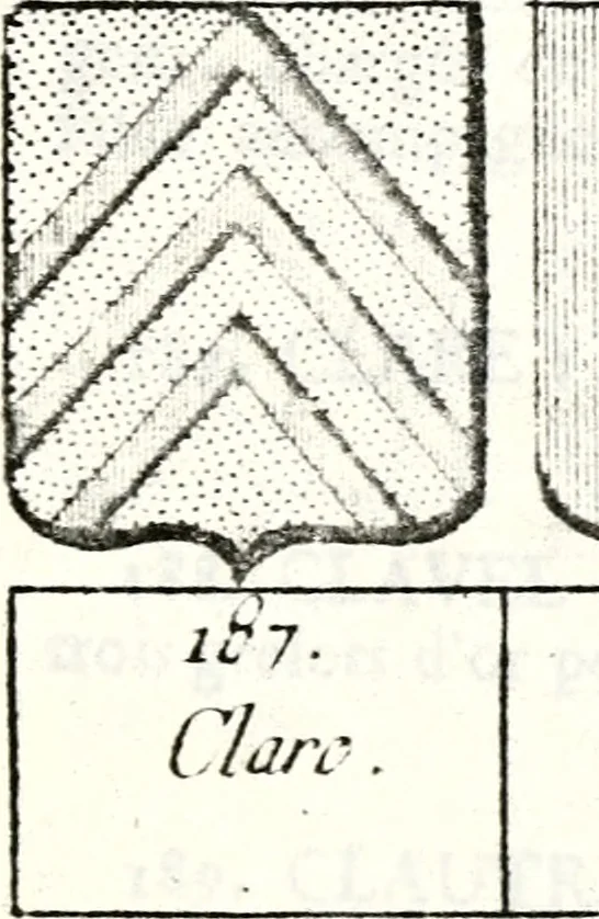 An illustration from Armorial des principales maisons et familles du royaume, particulierement des celles de Paris et de l'Isle de France : contenant les armes des princes, seigneurs, grands officiers de la couronne & de la maison du roi, celles des cours souveraines, &c. avec l'explication de tous les blasons, 1757, leaf 382