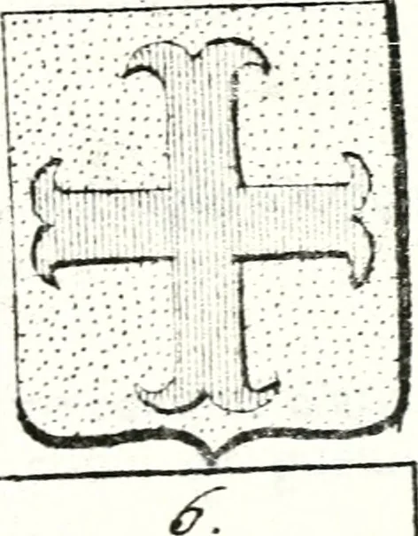 An illustration from Armorial des principales maisons et familles du royaume, particulierement des celles de Paris et de l'Isle de France : contenant les armes des princes, seigneurs, grands officiers de la couronne & de la maison du roi, celles des cours souveraines, &c. avec l'explication de tous les blasons, 1757, leaf 446