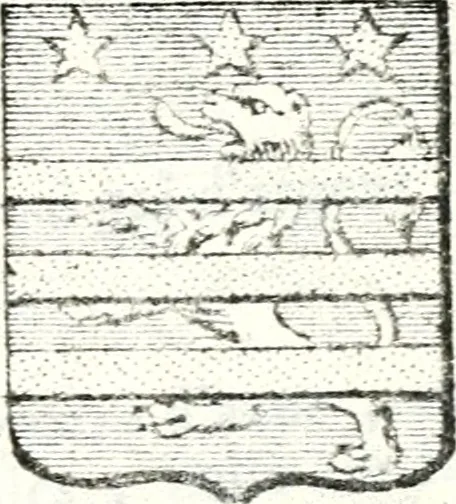 An illustration from Armorial des principales maisons et familles du royaume, particulierement des celles de Paris et de l'Isle de France : contenant les armes des princes, seigneurs, grands officiers de la couronne & de la maison du roi, celles des cours souveraines, &c. avec l'explication de tous les blasons, 1757, leaf 494
