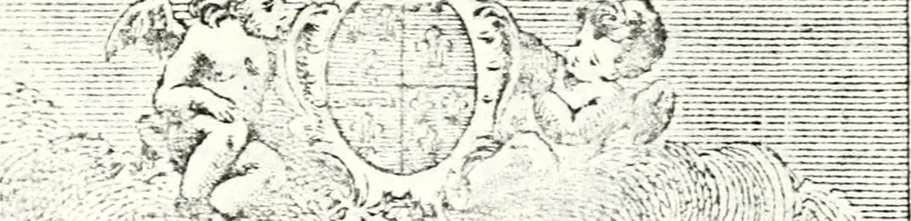An illustration from Armorial des principales maisons et familles du royaume, particulierement des celles de Paris et de l'Isle de France : contenant les armes des princes, seigneurs, grands officiers de la couronne & de la maison du roi, celles des cours souveraines, &c. avec l'explication de tous les blasons, 1757, leaf 50