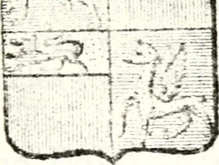An illustration from Armorial des principales maisons et familles du royaume, particulierement des celles de Paris et de l'Isle de France : contenant les armes des princes, seigneurs, grands officiers de la couronne & de la maison du roi, celles des cours souveraines, &c. avec l'explication de tous les blasons, 1757, leaf 542