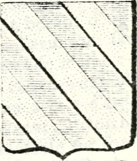 An illustration from Armorial des principales maisons et familles du royaume, particulierement des celles de Paris et de l'Isle de France : contenant les armes des princes, seigneurs, grands officiers de la couronne & de la maison du roi, celles des cours souveraines, &c. avec l'explication de tous les blasons, 1757, leaf 554