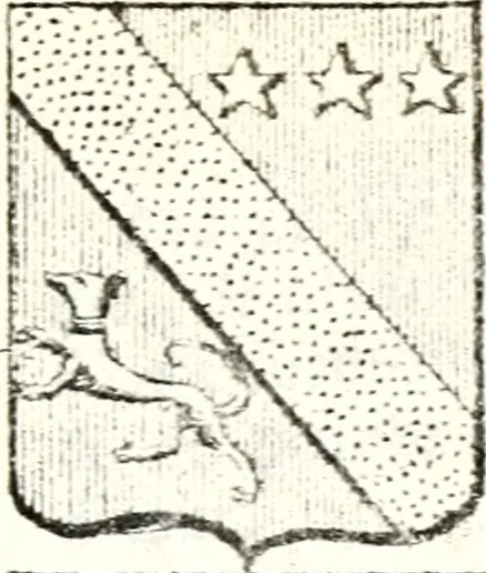 An illustration from Armorial des principales maisons et familles du royaume, particulierement des celles de Paris et de l'Isle de France : contenant les armes des princes, seigneurs, grands officiers de la couronne & de la maison du roi, celles des cours souveraines, &c. avec l'explication de tous les blasons, 1757, leaf 562