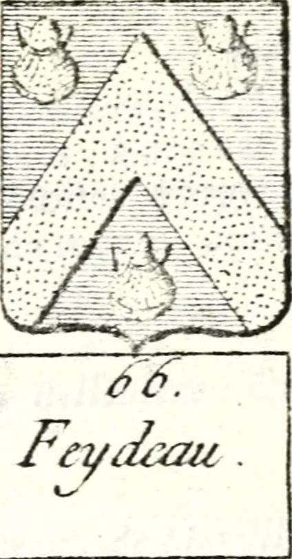 An illustration from Armorial des principales maisons et familles du royaume, particulierement des celles de Paris et de l'Isle de France : contenant les armes des princes, seigneurs, grands officiers de la couronne & de la maison du roi, celles des cours souveraines, &c. avec l'explication de tous les blasons, 1757, leaf 562