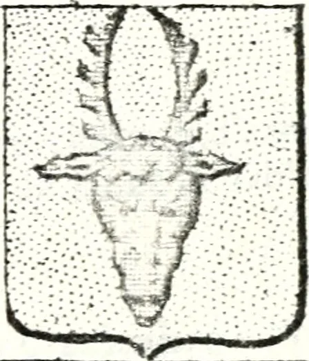 An illustration from Armorial des principales maisons et familles du royaume, particulierement des celles de Paris et de l'Isle de France : contenant les armes des princes, seigneurs, grands officiers de la couronne & de la maison du roi, celles des cours souveraines, &c. avec l'explication de tous les blasons, 1757, leaf 570