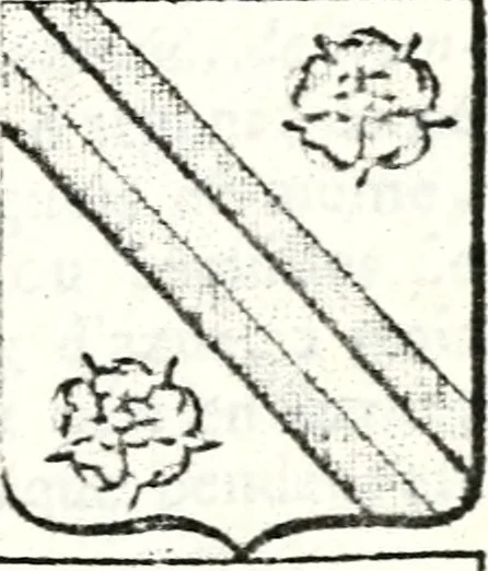 An illustration from Armorial des principales maisons et familles du royaume, particulierement des celles de Paris et de l'Isle de France : contenant les armes des princes, seigneurs, grands officiers de la couronne & de la maison du roi, celles des cours souveraines, &c. avec l'explication de tous les blasons, 1757, leaf 606