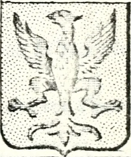 An illustration from Armorial des principales maisons et familles du royaume, particulierement des celles de Paris et de l'Isle de France : contenant les armes des princes, seigneurs, grands officiers de la couronne & de la maison du roi, celles des cours souveraines, &c. avec l'explication de tous les blasons, 1757, leaf 610