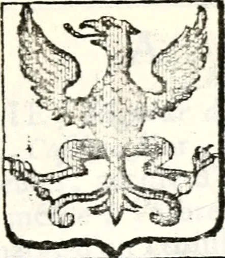 An illustration from Armorial des principales maisons et familles du royaume, particulierement des celles de Paris et de l'Isle de France : contenant les armes des princes, seigneurs, grands officiers de la couronne & de la maison du roi, celles des cours souveraines, &c. avec l'explication de tous les blasons, 1757, leaf 62