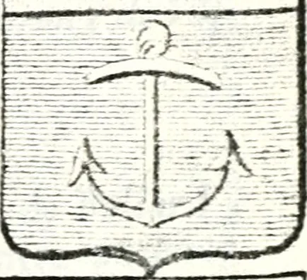 An illustration from Armorial des principales maisons et familles du royaume, particulierement des celles de Paris et de l'Isle de France : contenant les armes des princes, seigneurs, grands officiers de la couronne & de la maison du roi, celles des cours souveraines, &c. avec l'explication de tous les blasons, 1757, leaf 690