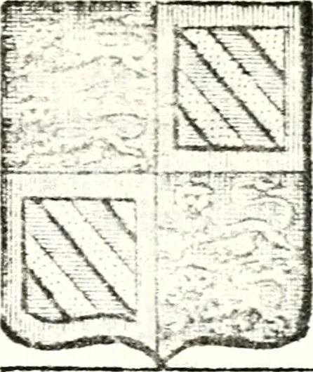 An illustration from Armorial des principales maisons et familles du royaume, particulierement des celles de Paris et de l'Isle de France : contenant les armes des princes, seigneurs, grands officiers de la couronne & de la maison du roi, celles des cours souveraines, &c. avec l'explication de tous les blasons, 1757, leaf 730