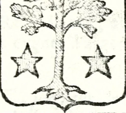 An illustration from Armorial des principales maisons et familles du royaume, particulierement des celles de Paris et de l'Isle de France : contenant les armes des princes, seigneurs, grands officiers de la couronne & de la maison du roi, celles des cours souveraines, &c. avec l'explication de tous les blasons, 1757, leaf 758