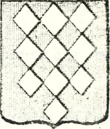 An illustration from Armorial des principales maisons et familles du royaume, particulierement des celles de Paris et de l'Isle de France : contenant les armes des princes, seigneurs, grands officiers de la couronne & de la maison du roi, celles des cours souveraines, &c. avec l'explication de tous les blasons, 1757, leaf 758