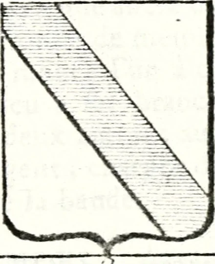 An illustration from Armorial des principales maisons et familles du royaume, particulierement des celles de Paris et de l'Isle de France : contenant les armes des princes, seigneurs, grands officiers de la couronne & de la maison du roi, celles des cours souveraines, &c. avec l'explication de tous les blasons, 1757, leaf 766