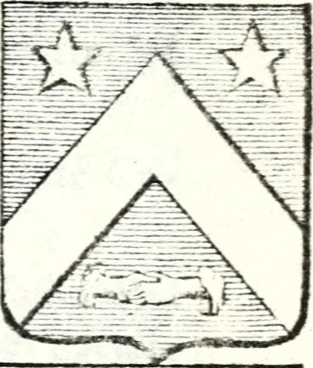 An illustration from Armorial des principales maisons et familles du royaume, particulierement des celles de Paris et de l'Isle de France : contenant les armes des princes, seigneurs, grands officiers de la couronne & de la maison du roi, celles des cours souveraines, &c. avec l'explication de tous les blasons, 1757, leaf 786