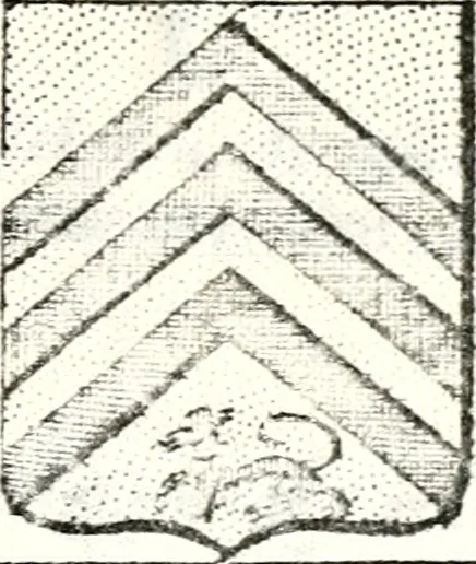 An illustration from Armorial des principales maisons et familles du royaume, particulierement des celles de Paris et de l'Isle de France : contenant les armes des princes, seigneurs, grands officiers de la couronne & de la maison du roi, celles des cours souveraines, &c. avec l'explication de tous les blasons, 1757, leaf 802