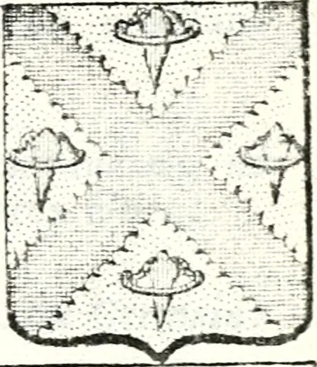 An illustration from Armorial des principales maisons et familles du royaume, particulierement des celles de Paris et de l'Isle de France : contenant les armes des princes, seigneurs, grands officiers de la couronne & de la maison du roi, celles des cours souveraines, &c. avec l'explication de tous les blasons, 1757, leaf 90