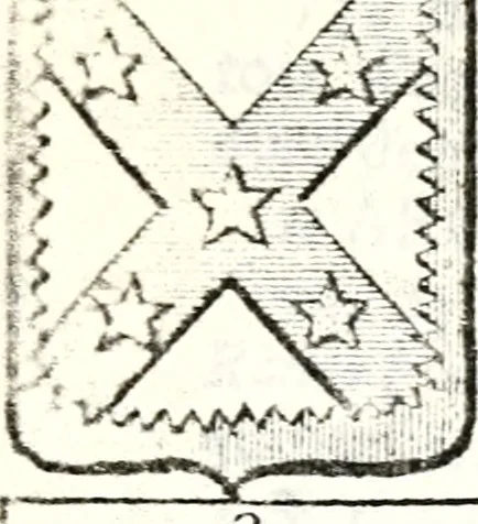 An illustration from Armorial des principales maisons et familles du royaume, particulierement des celles de Paris et de l'Isle de France : contenant les armes des princes, seigneurs, grands officiers de la couronne & de la maison du roi, celles des cours souveraines, &c. avec l'explication de tous les blasons, 1757, leaf 94