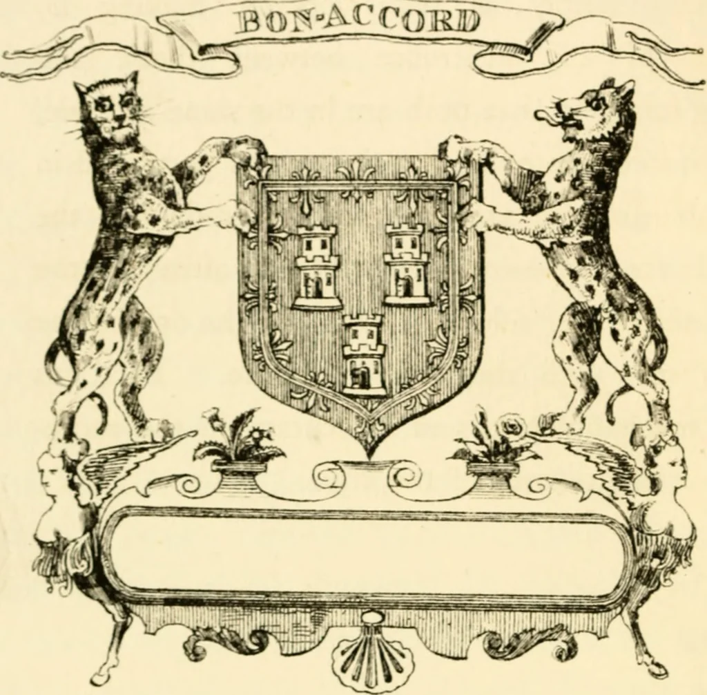 An illustration from The armorial ensigns of the royal burgh of Aberdeen : with some observations on the legend relating to the capture and demolition of the castle, 1888, leaf 35