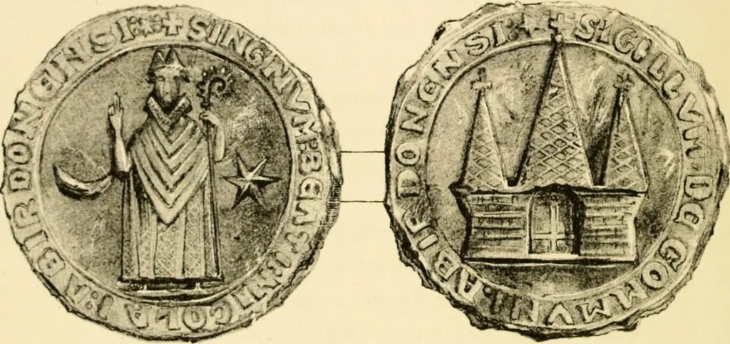 An illustration from The armorial ensigns of the royal burgh of Aberdeen : with some observations on the legend relating to the capture and demolition of the castle, 1888, leaf 45