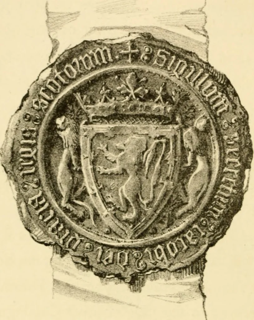 An illustration from The armorial ensigns of the royal burgh of Aberdeen : with some observations on the legend relating to the capture and demolition of the castle, 1888, leaf 69
