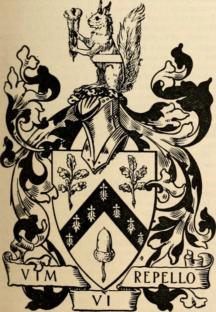 An illustration from Armorial families : a directory of gentlemen of coat-armour, 1905, leaf 100