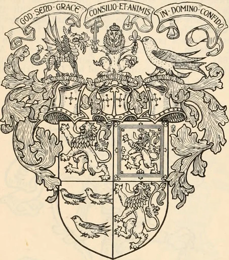 An illustration from Armorial families : a directory of gentlemen of coat-armour, 1905, leaf 1007