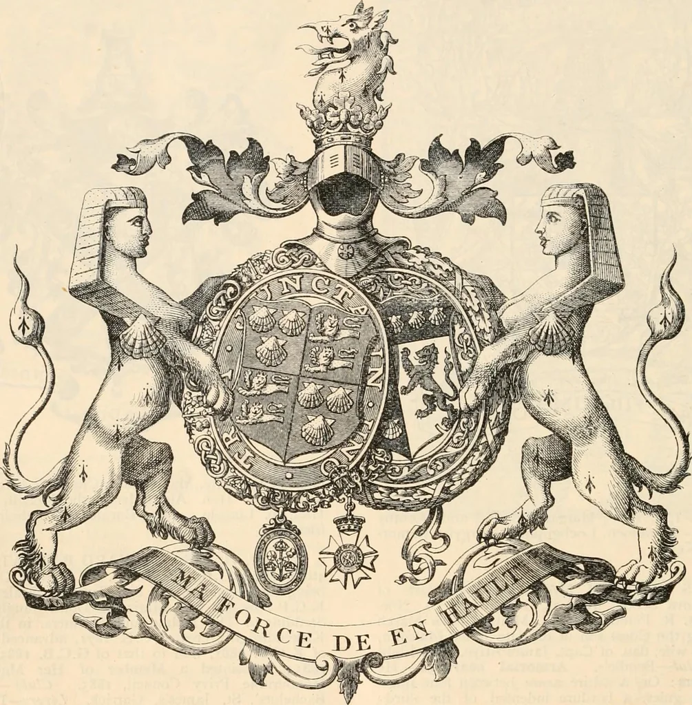An illustration from Armorial families : a directory of gentlemen of coat-armour, 1905, leaf 1009