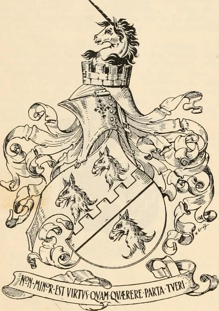 An illustration from Armorial families : a directory of gentlemen of coat-armour, 1905, leaf 1037