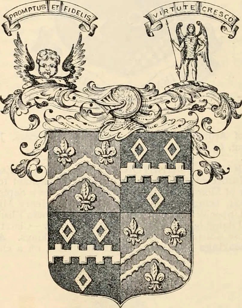 An illustration from Armorial families : a directory of gentlemen of coat-armour, 1905, leaf 1061