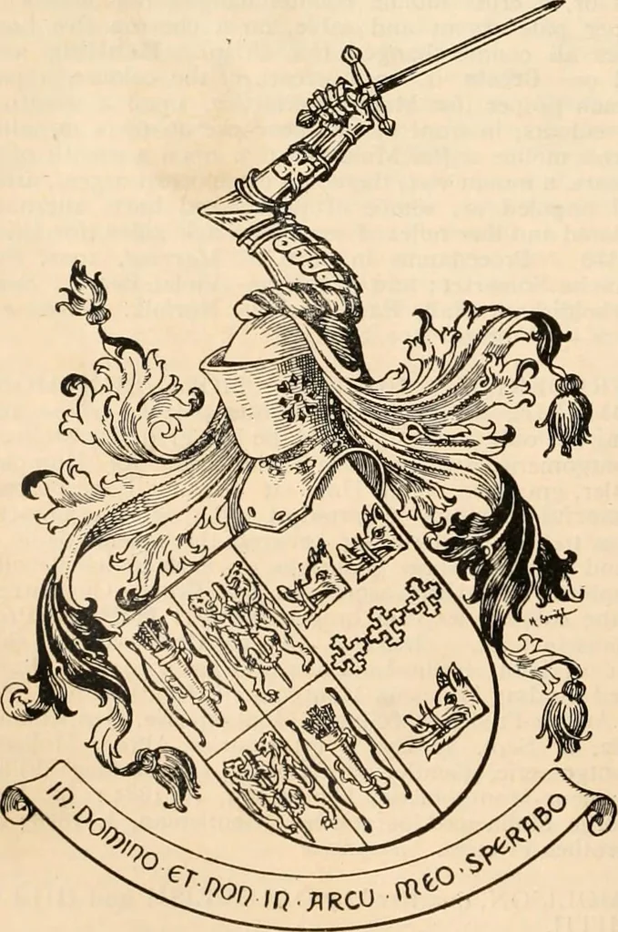 An illustration from Armorial families : a directory of gentlemen of coat-armour, 1905, leaf 1065