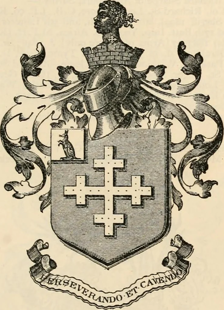 An illustration from Armorial families : a directory of gentlemen of coat-armour, 1905, leaf 1074