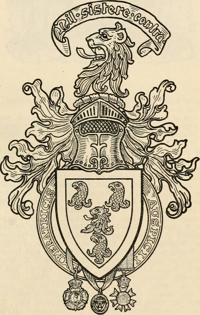 An illustration from Armorial families : a directory of gentlemen of coat-armour, 1905, leaf 1112