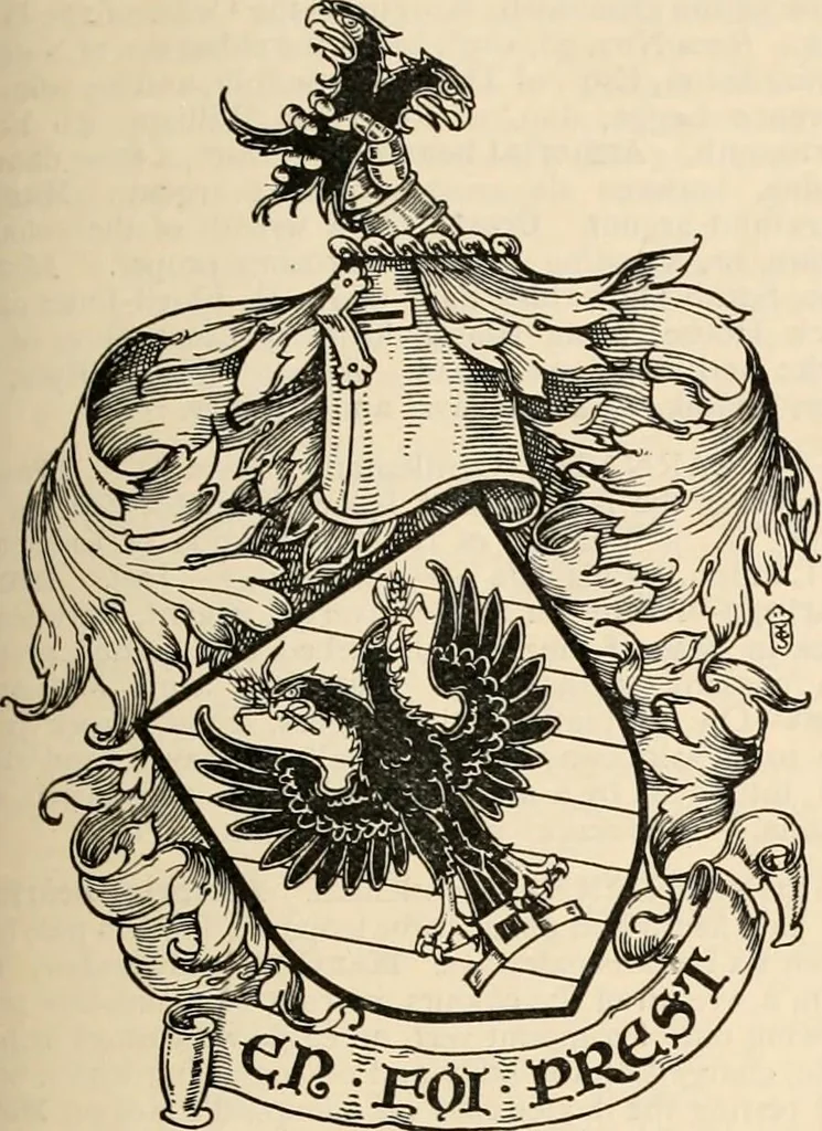 An illustration from Armorial families : a directory of gentlemen of coat-armour, 1905, leaf 112
